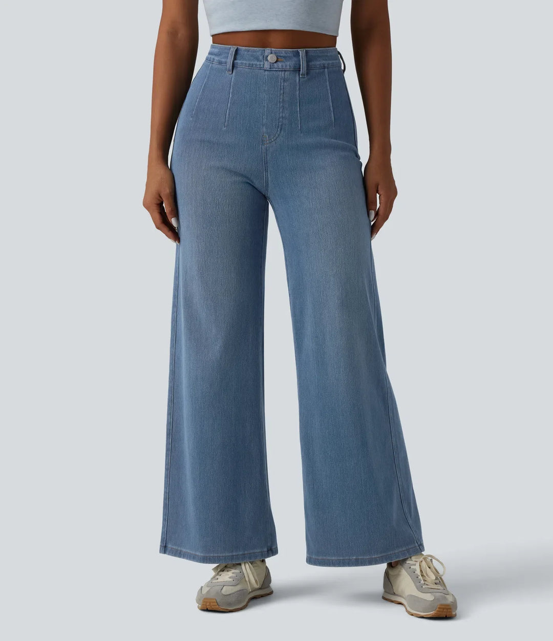 Halara Flex kurvig med hög midja och magkontroll vida ben vardagsjeans med fickor