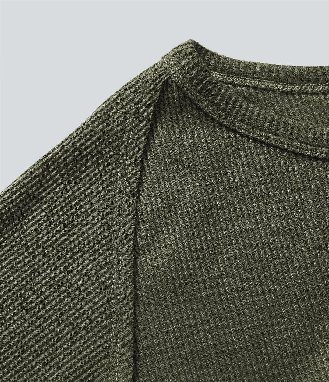 Båtringad raglan ärm tumhål fåll våffelstruktur vardaglig sweatshirt klänning