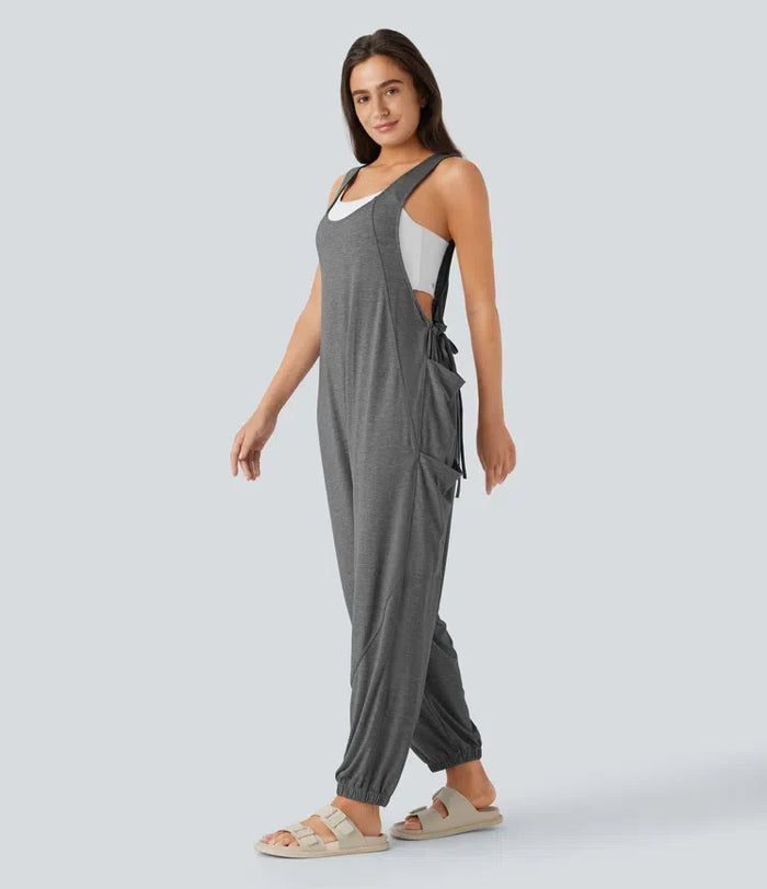 U-ringad dragsko fickor vardaglig jumpsuit