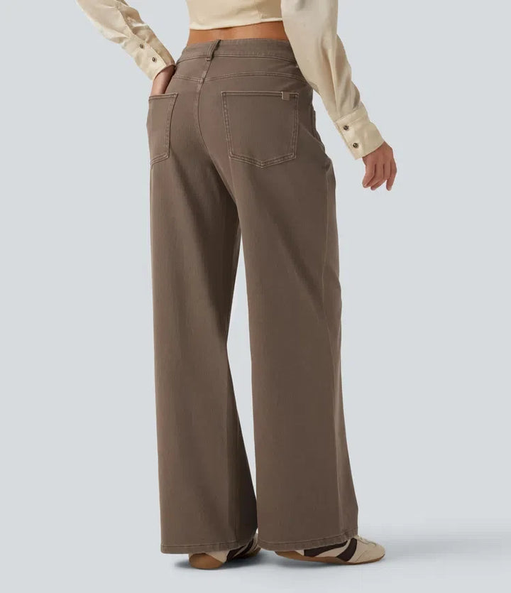 Halara Flex med låg midja vida ben vardagsjeans med fickor