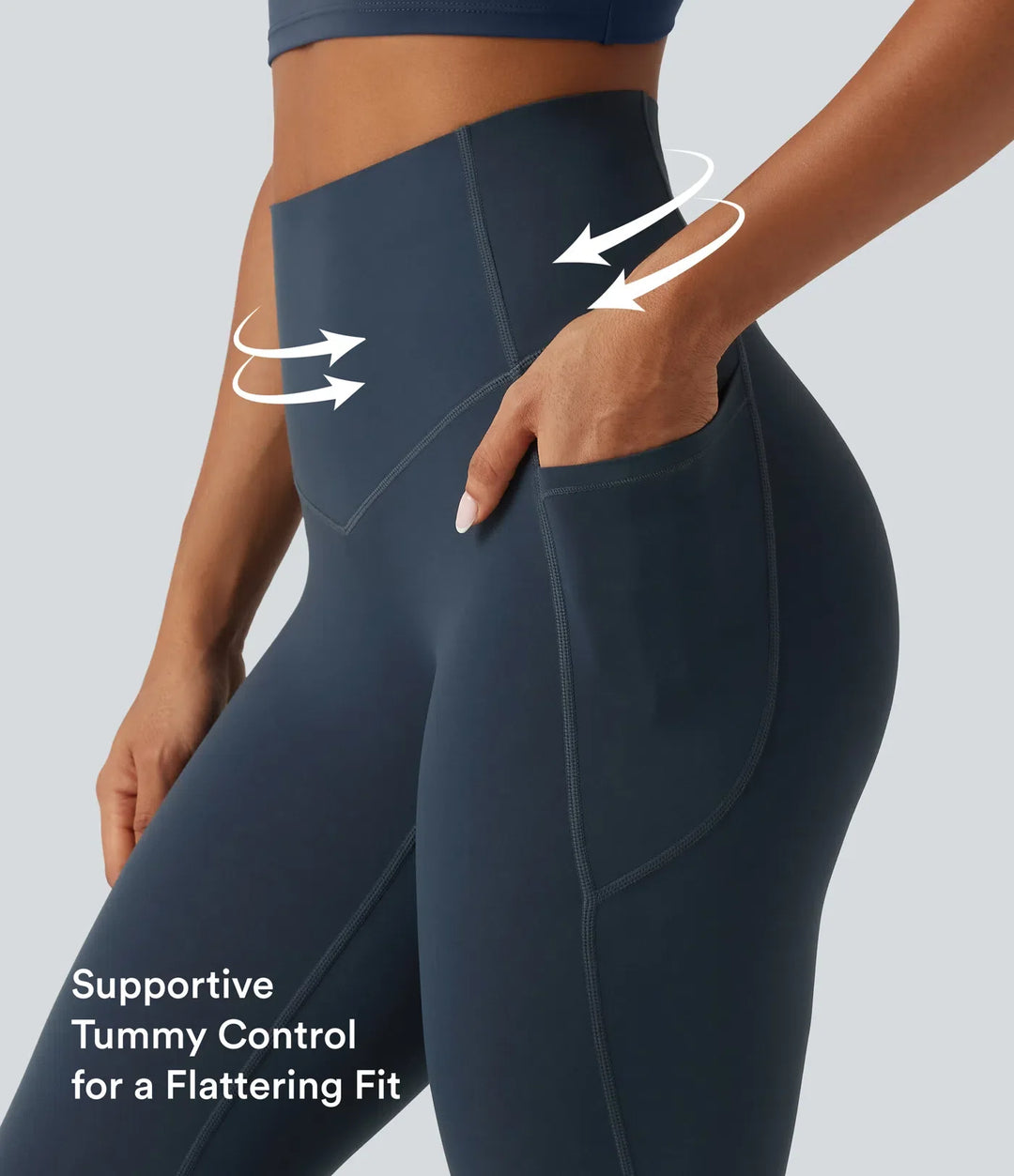 Lyckera UltraSculpt kurvig högmidjad magkontroll formande yogaleggings med fickor