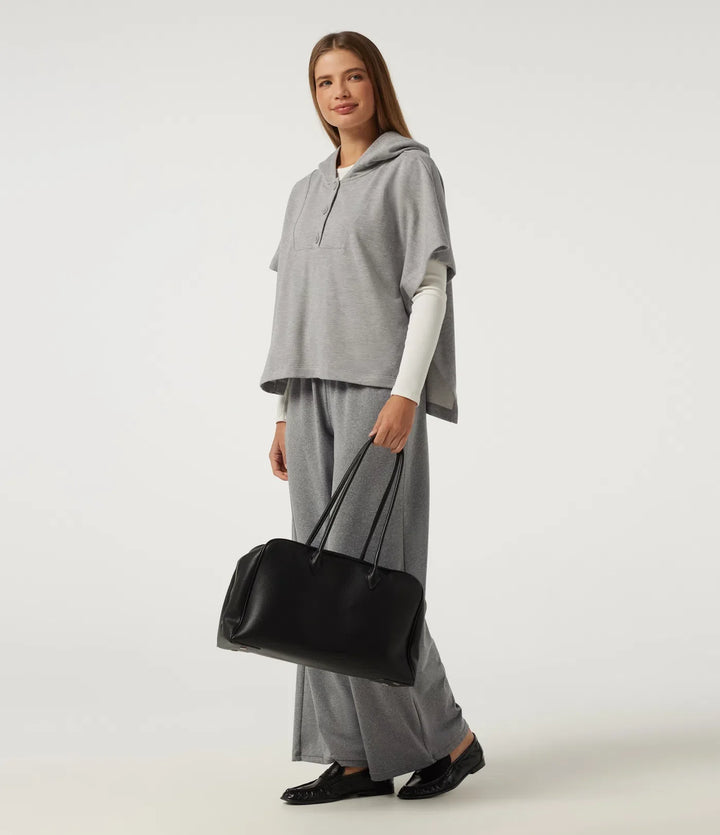 Med huva kortärmad slits fåll vardaglig sweatshirt