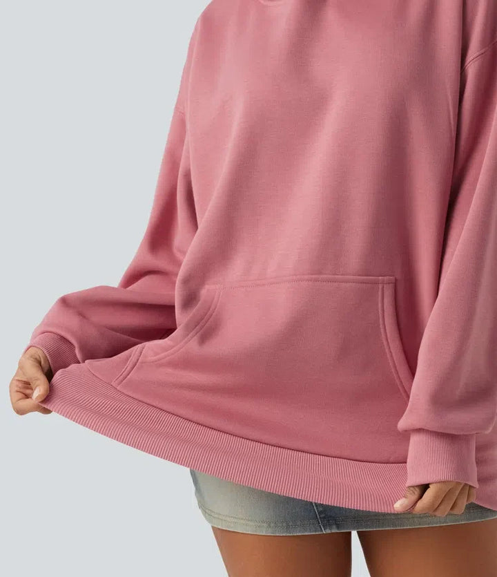 Med huva långärmad fleece vardaglig sweatshirt