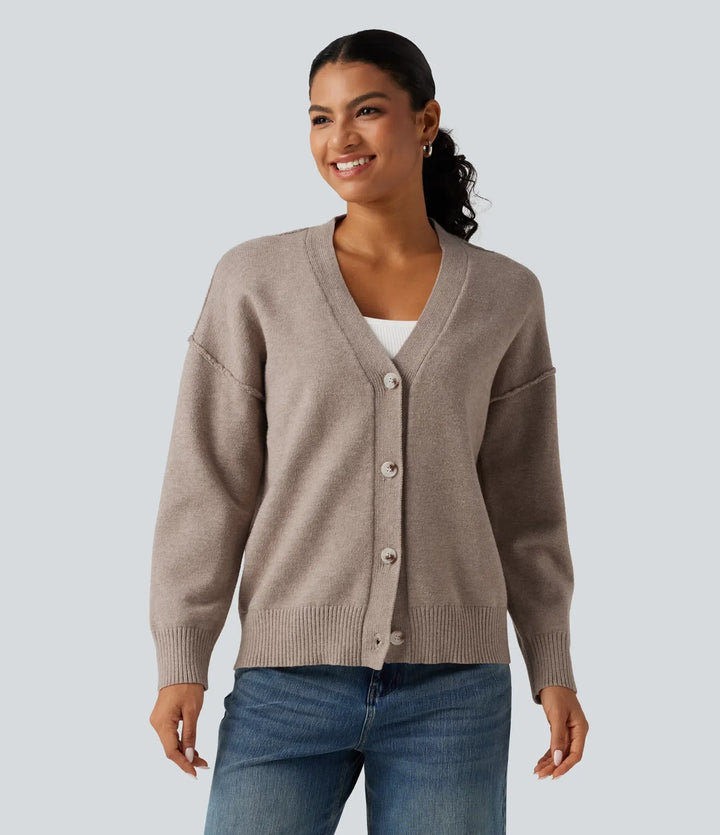 Nedhasad långärmad vardaglig cardigan