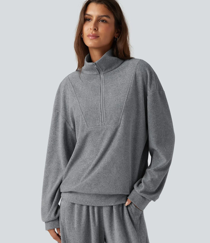 Ståkrage långärmad vardaglig sweatshirt
