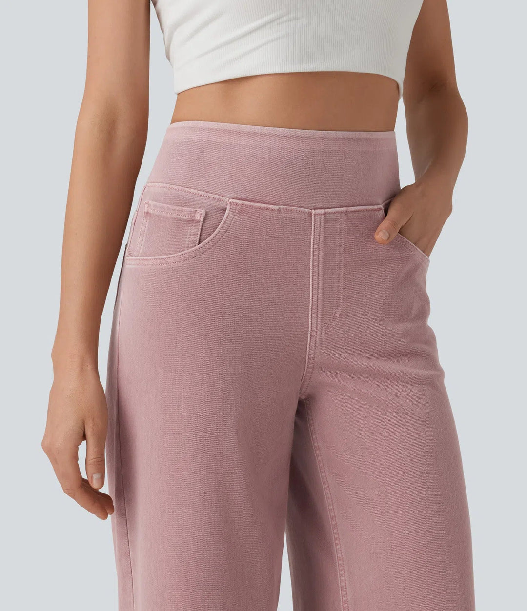 Lyckera Flex högmidjad vida ben färgstark vardagsjeans med fickor