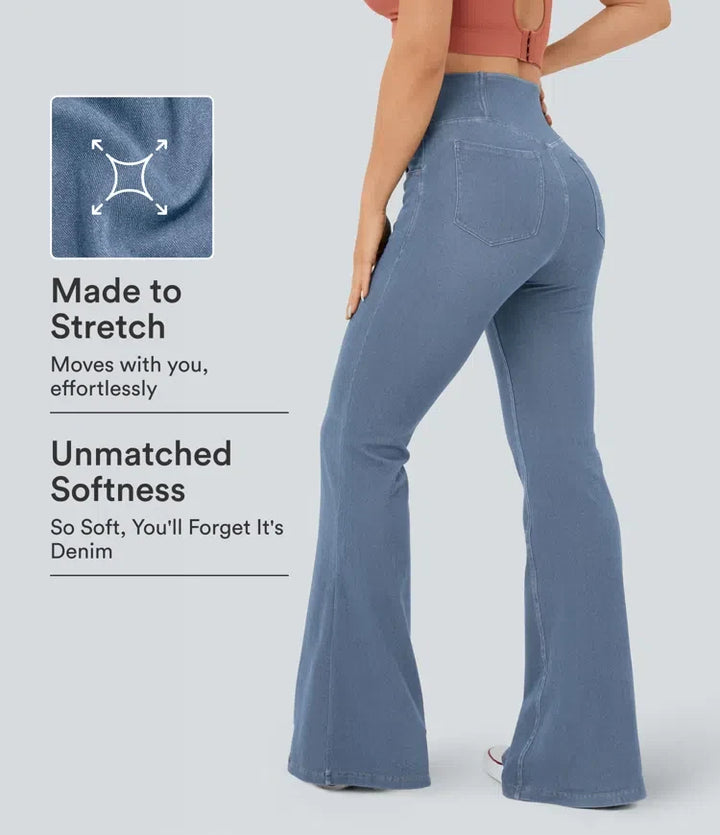 Lyckera Flex högmidjad crossover ficka InstantCool tvättad vardagsjeans