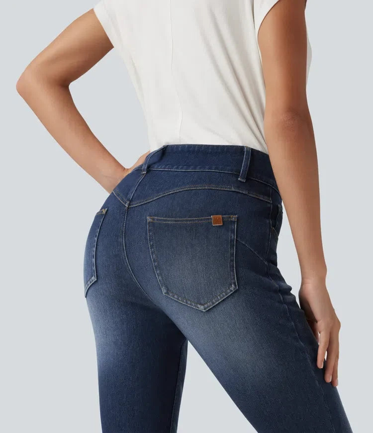 Halara Flex med medelhög midja smal vardagsjeans med fickor