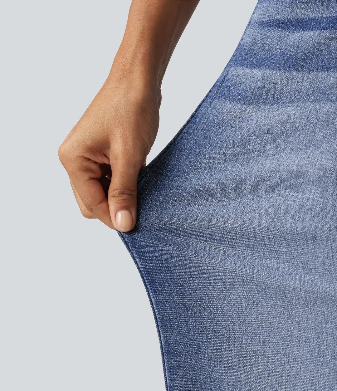 Högmidjad raka ben vardagsjeans med fickor