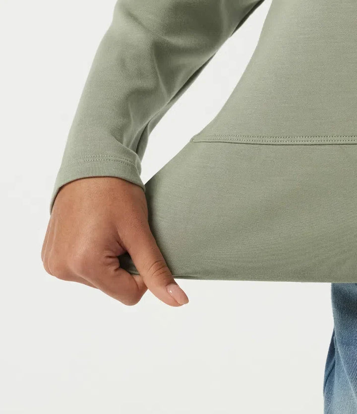 SpacerTek slagkrage långärmad slits fåll vardaglig sweatshirt