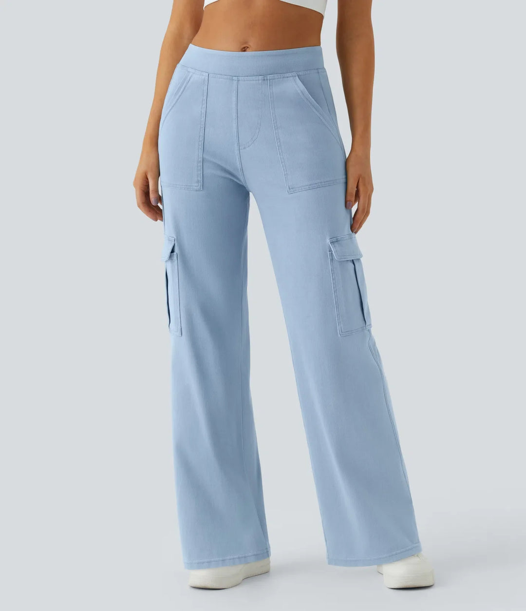 Halara Flex med medelhög midja fickor raka ben för vardag cargo jeans