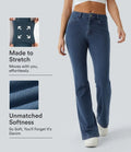 Lyckera Flex medelhög midja fickor vardaglig bootcut-jeans