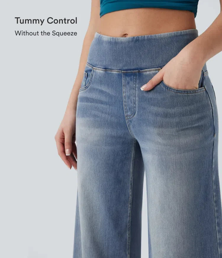 Halara Flex med medelhög midja magkontroll för vardag baggy jeans med fickor