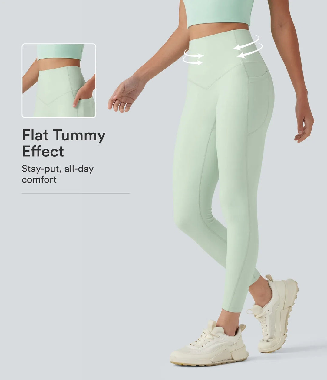 Lyckera UltraSculpt högmidjad magkontroll formande träningsleggings med fickor