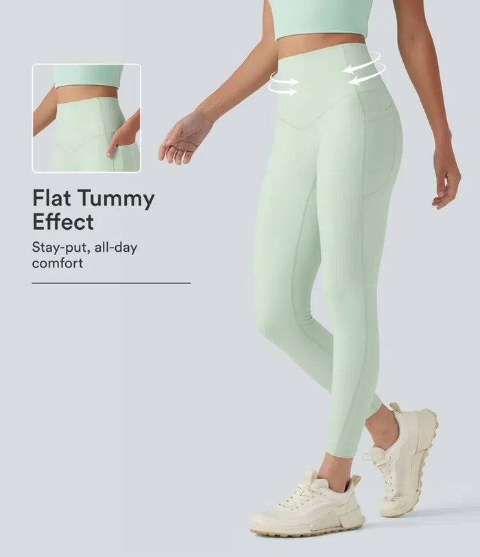 Halara UltraSculpt med hög midja och magkontroll formande träningsleggings med fickor