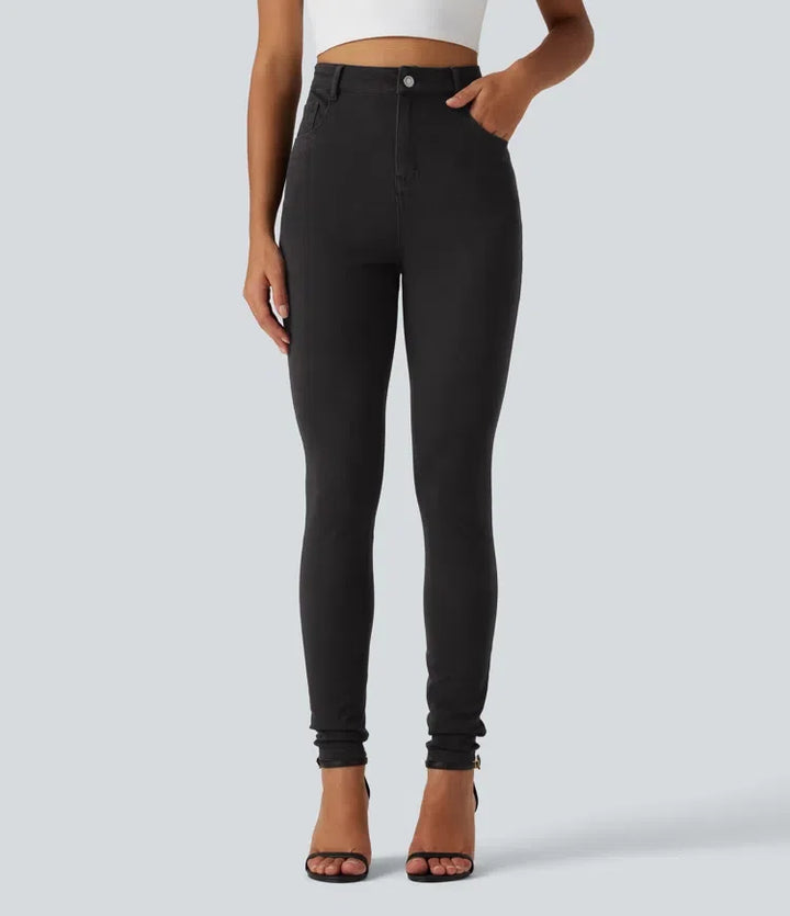 Halara Flex med hög midja smal vardagsjeans med fickor