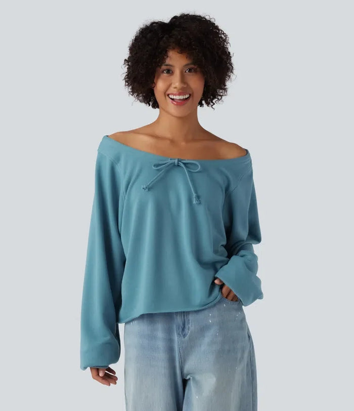 Bara axlar långärmad vardaglig sweatshirt