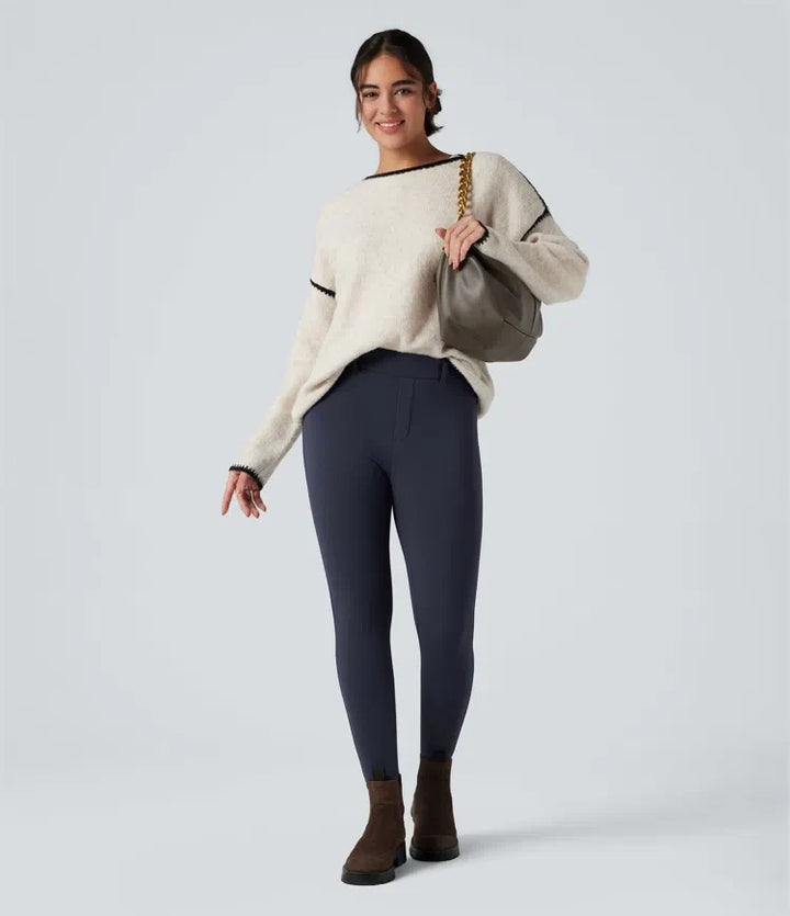 SoftlyZero Plush termisk med hög midja för vardag 7/8 leggings med fickor