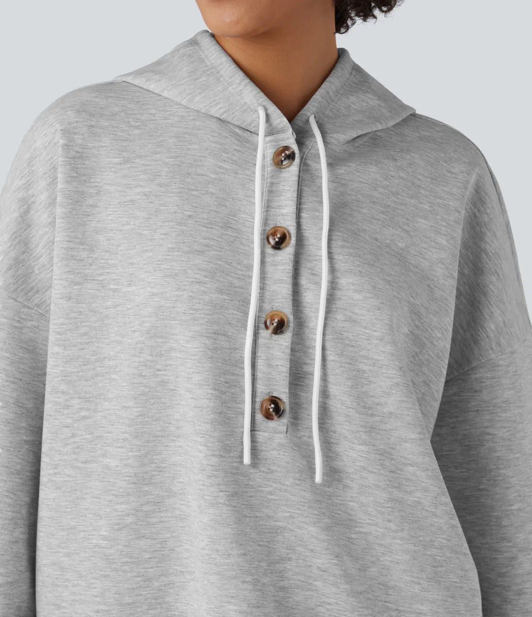 Med huva dragsko långärmad vardaglig sweatshirt med fickor