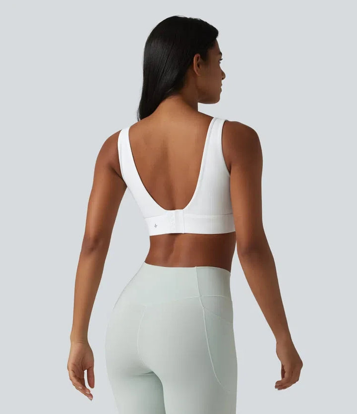 Lyckera UltraSculpt medium stöd rygglös justerbar spänne inbyggd BH träningssport-BH