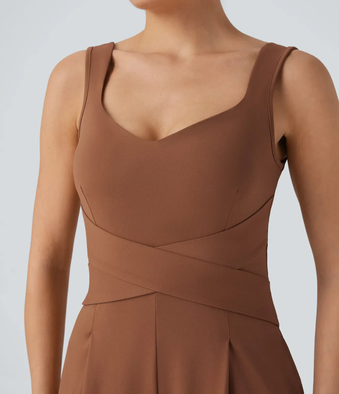 U rygg ärmlös vardaglig jumpsuit med fickor-Easy Peezy Edition