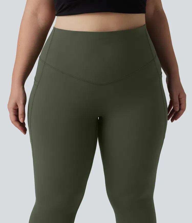 Halara UltraSculpt med hög midja, magkontroll och ficka formande träning leggings i plusstorlek
