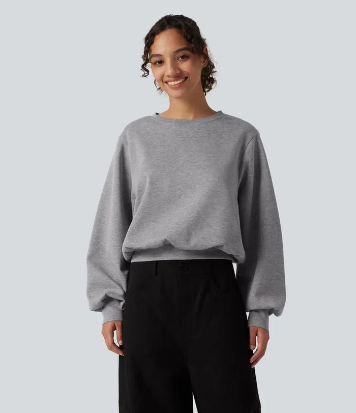 Rund hals bubbla långärmad vardaglig sweatshirt