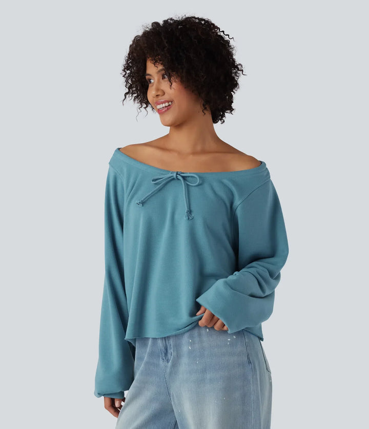 Bara axlar långärmad vardaglig sweatshirt