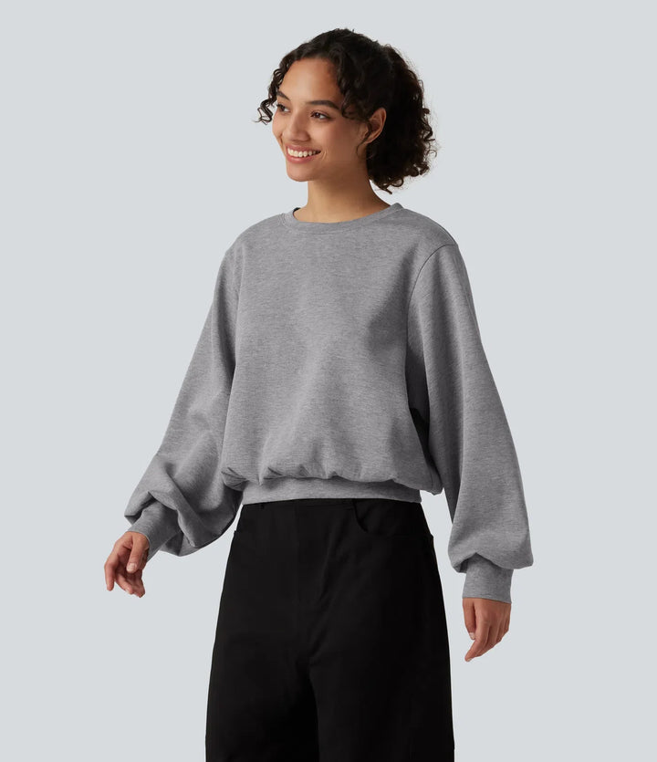 Rund hals bubbla långärmad vardaglig sweatshirt