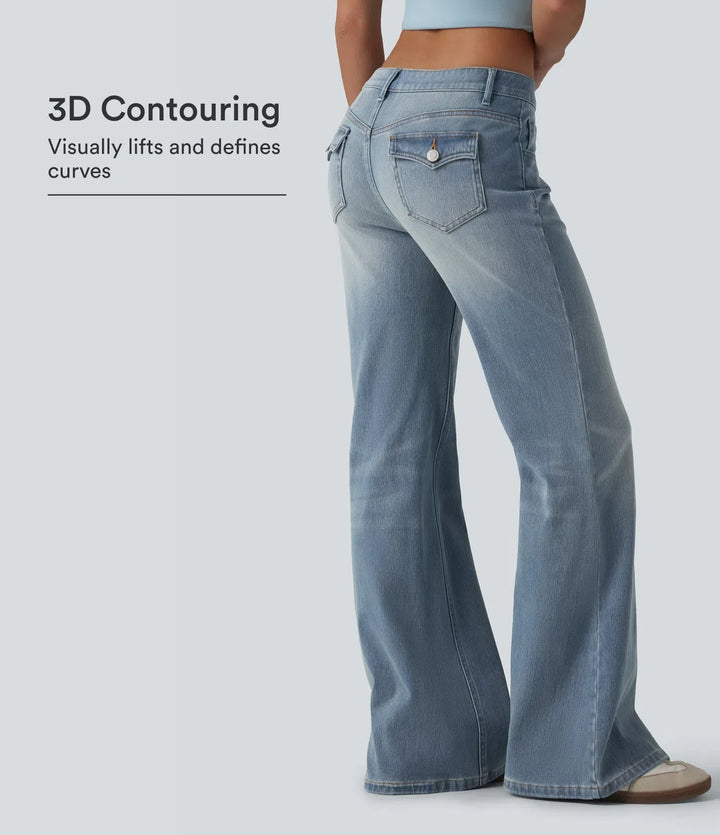 Lyckera Flex låg midja utsvängd vardagsjeans med fickor