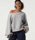 Båtringad långärmad pullover vardaglig sweatshirt