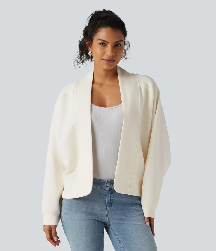 Öppen front långärmad vardaglig jacka