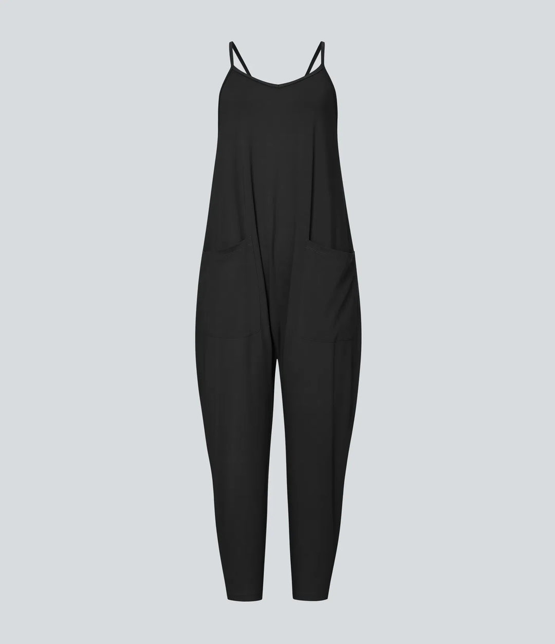 Fickor ankel längd vardaglig lös avsmalnande jumpsuit