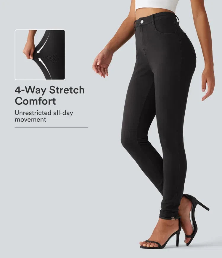 Halara Flex med hög midja smal vardagsjeans med fickor