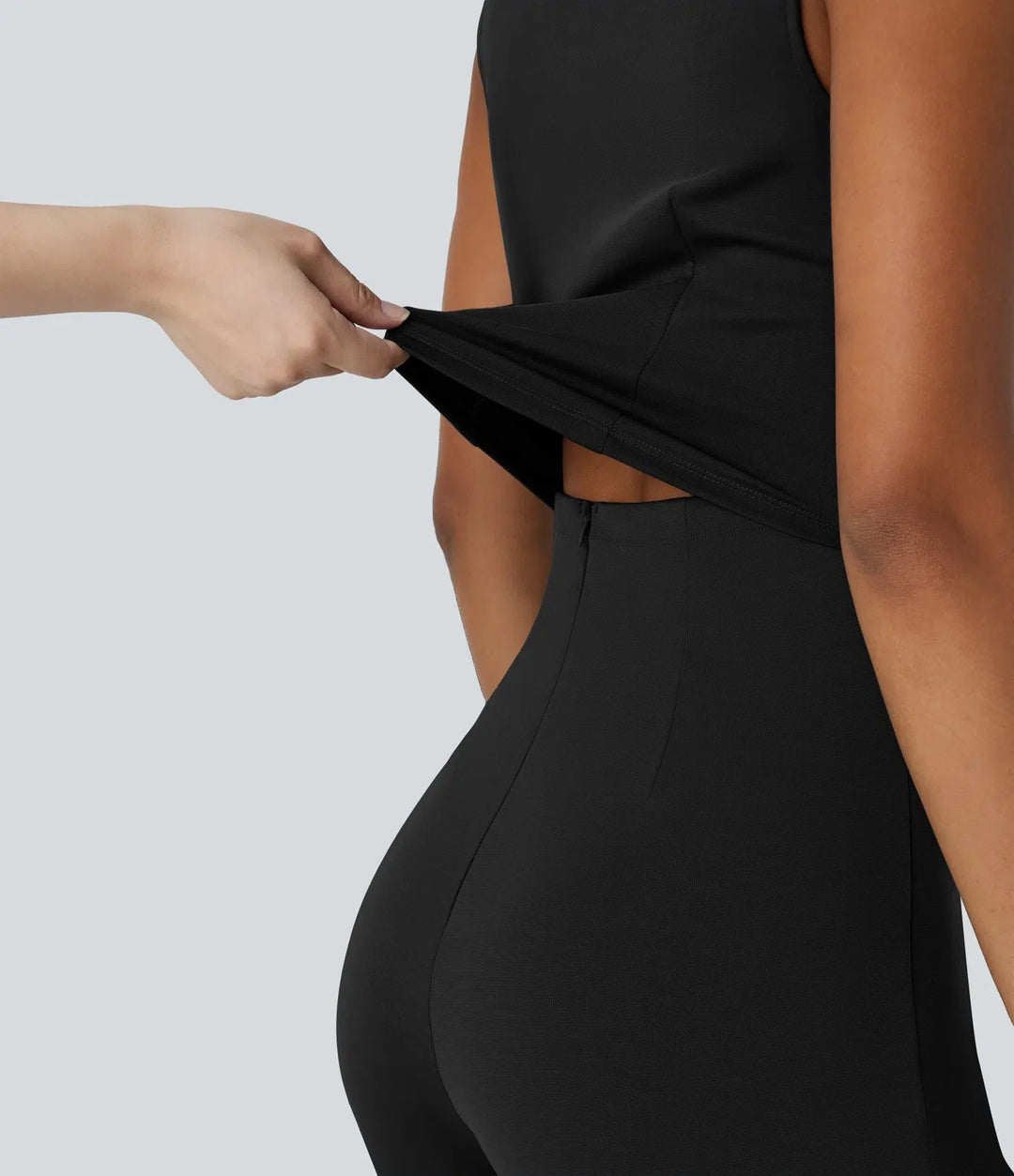 Ärmlös bältad ficka arbetsjumpsuit-Easy Peezy Edition