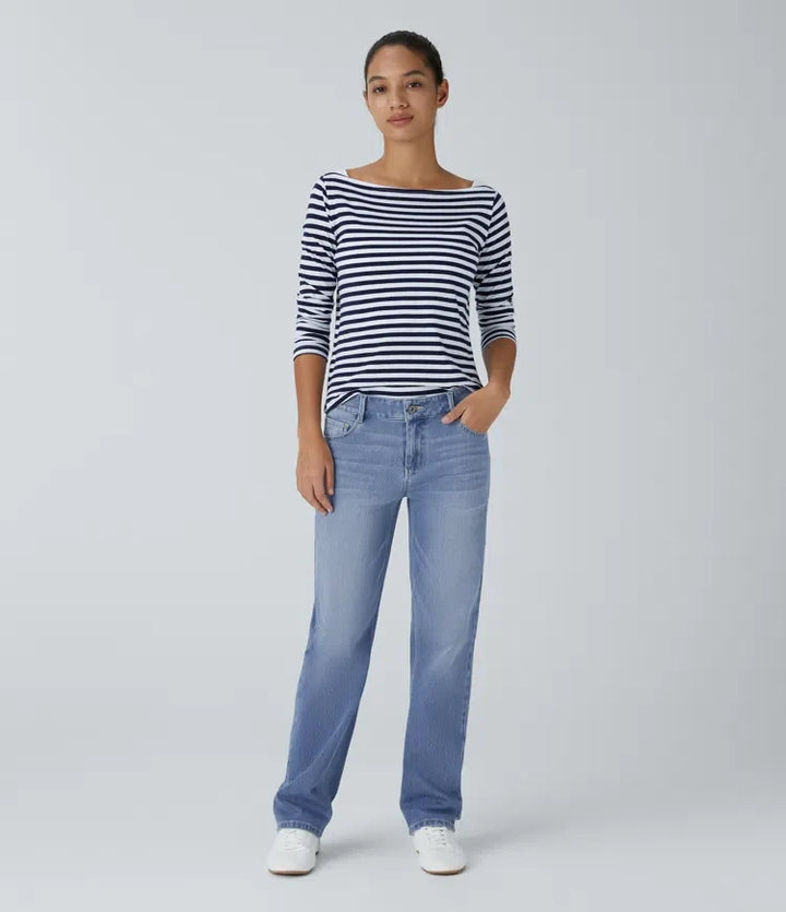 Halara Flex med låg midja dragkedja fickor raka ben tvättad vardagsjeans