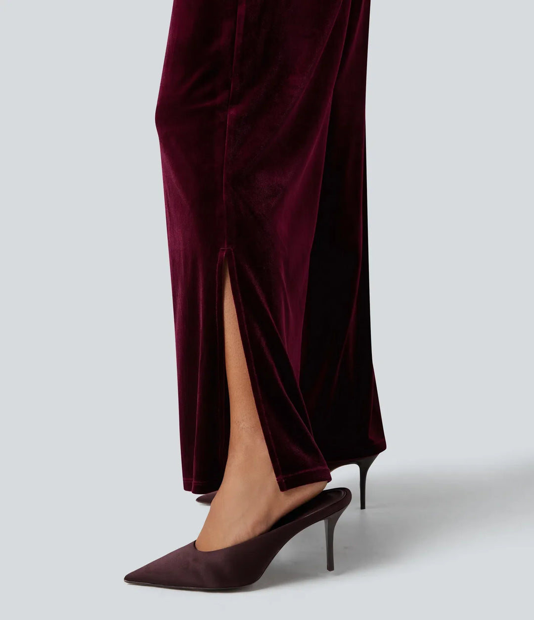 Tub puffärm slits sammet fest jumpsuit-Easy Peezy