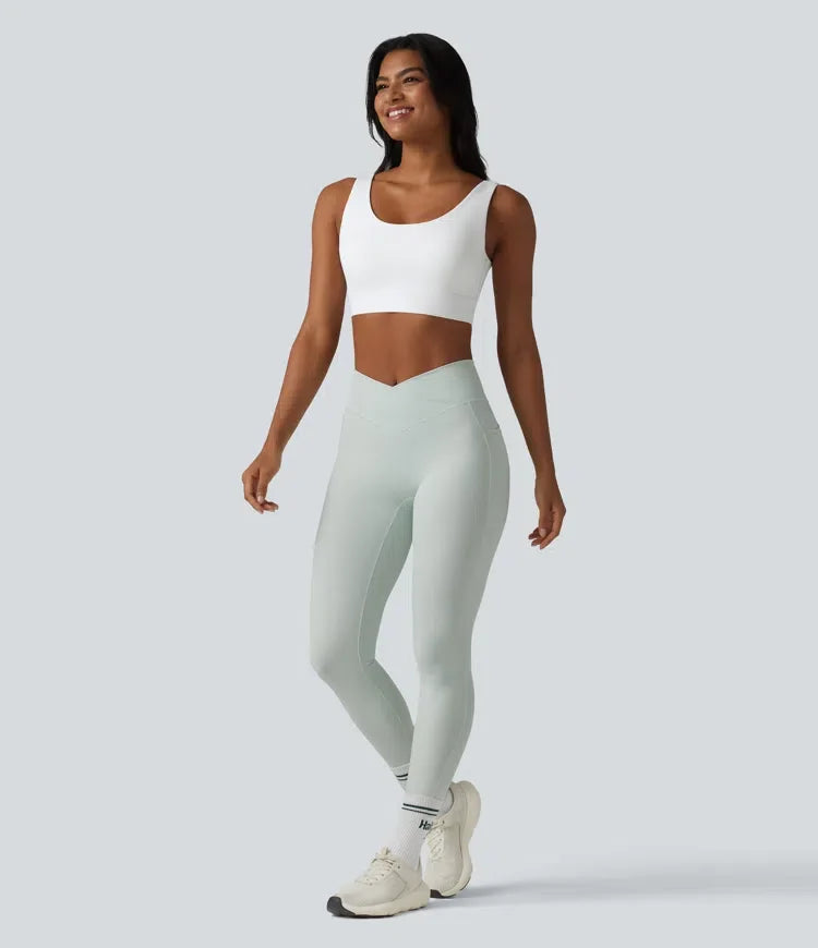 Halara Ultrasculpt medelstöd bar rygg justerbar spänne inbyggd bh träning sport-bh