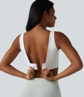 Halara Ultrasculpt medelstöd bar rygg justerbar spänne inbyggd bh träning sport-bh