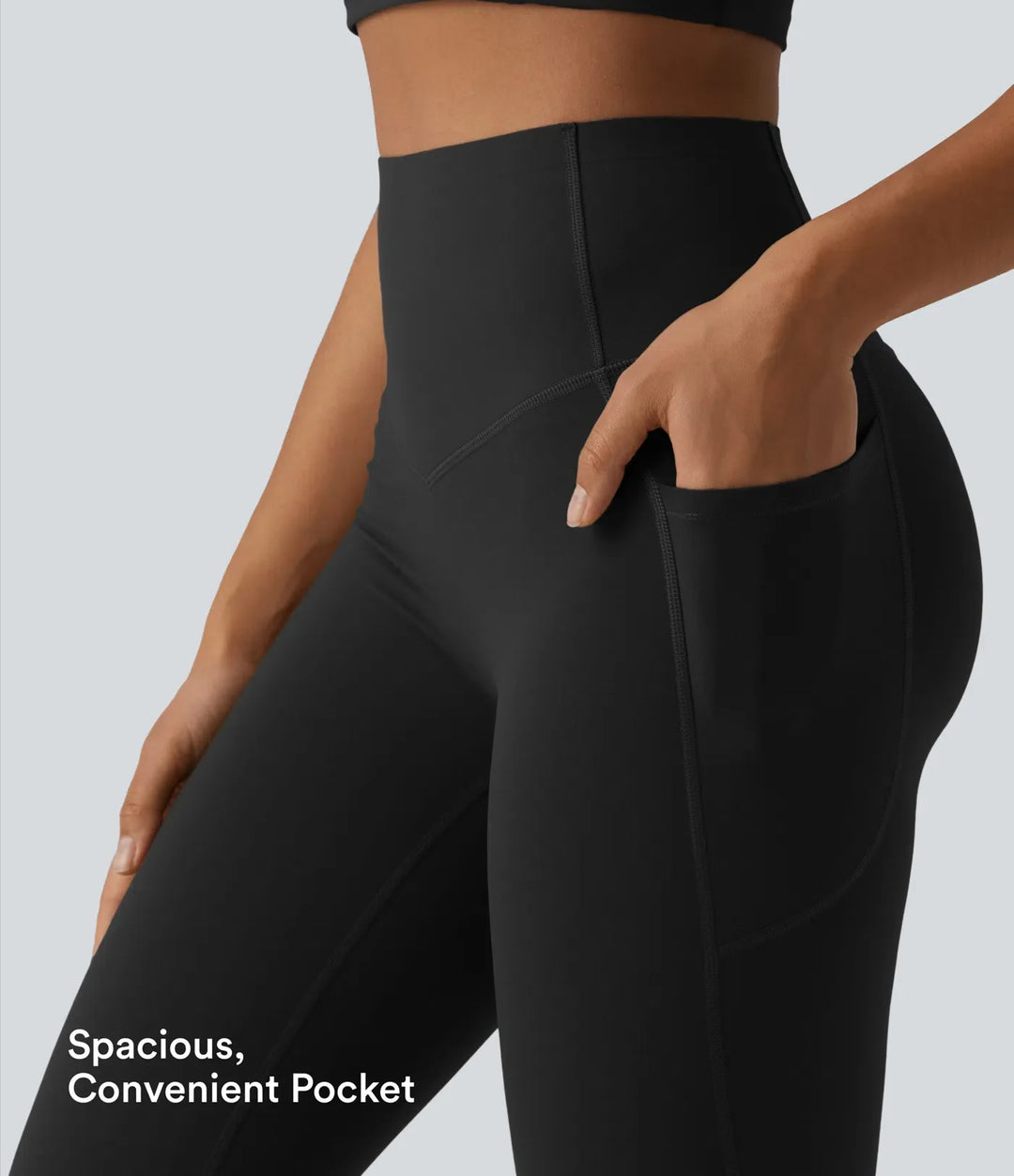 Halara UltraSculpt med hög midja rumplyftande magkontroll bootcut yogaleggings med fickor