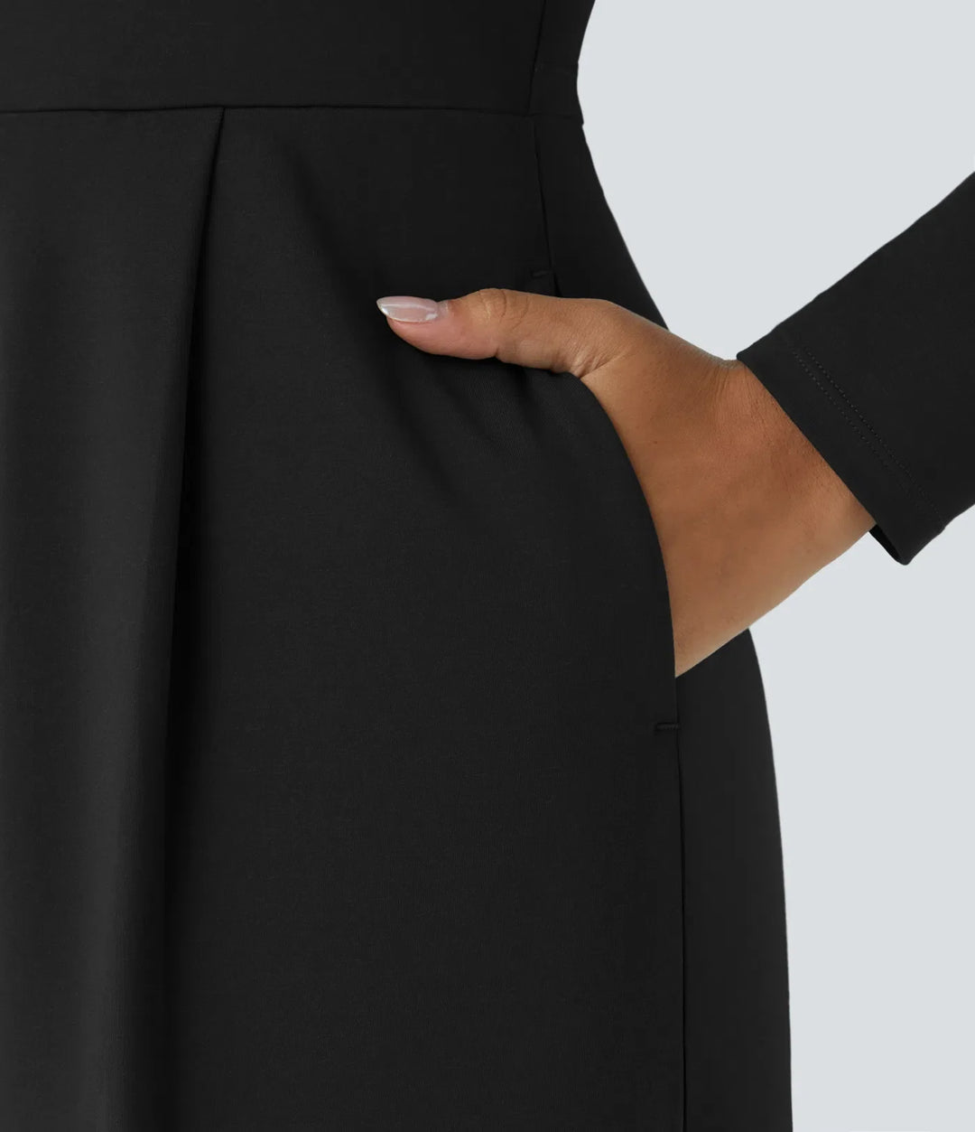Långärmad ficka vida ben jumpsuit-Easy Peezy