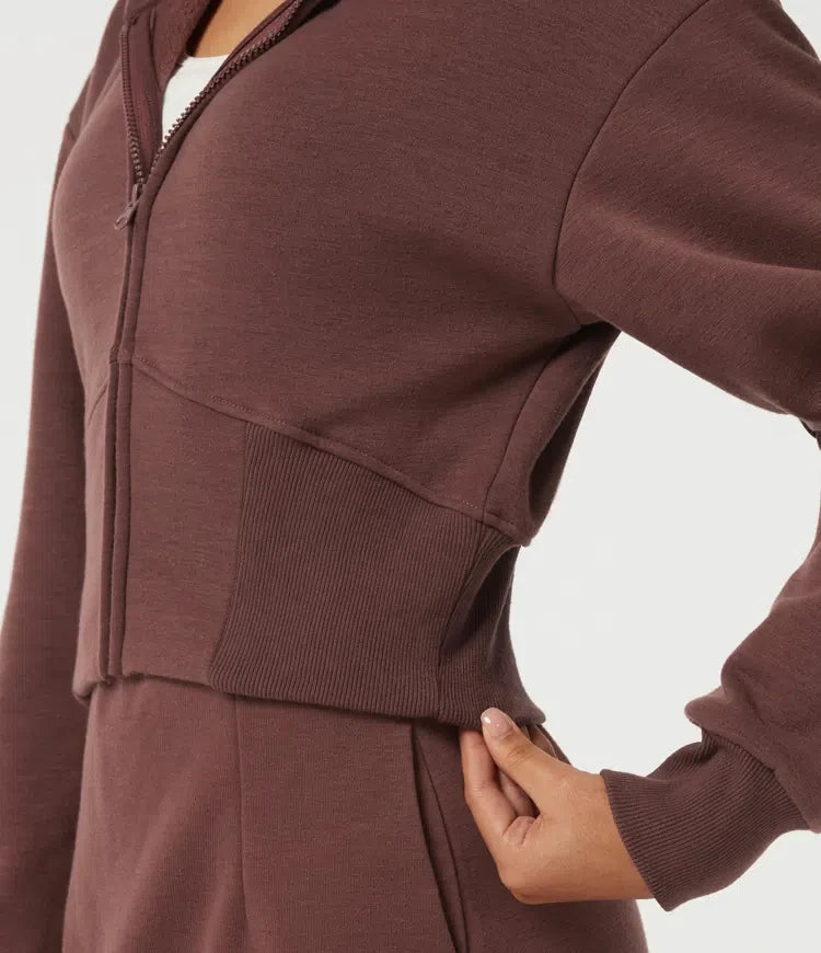 Med huva långärmad vardaglig sweatshirt