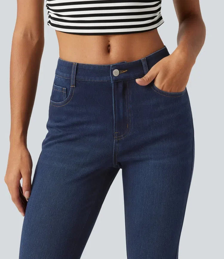 Halara Flex med medelhög midja smal vardagsjeans med fickor
