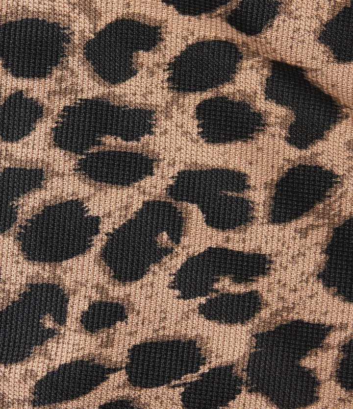 Ståkrage dragkedja långärmad färgblock leopardmönster våffelstruktur vardaglig jacka med fickor