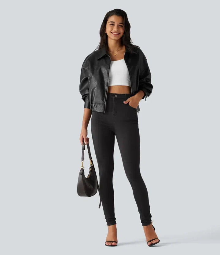 Halara Flex med hög midja smal vardagsjeans med fickor