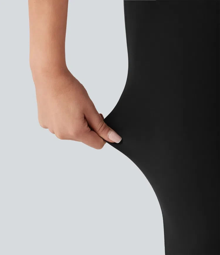 Halara UltraSculpt V-formad med hög midja kontrastspets yogaleggings med fickor