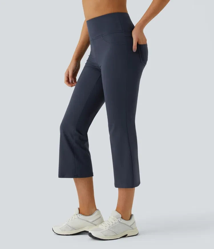 DayStretch med hög midja och ficka capri utsvängd yogaleggings
