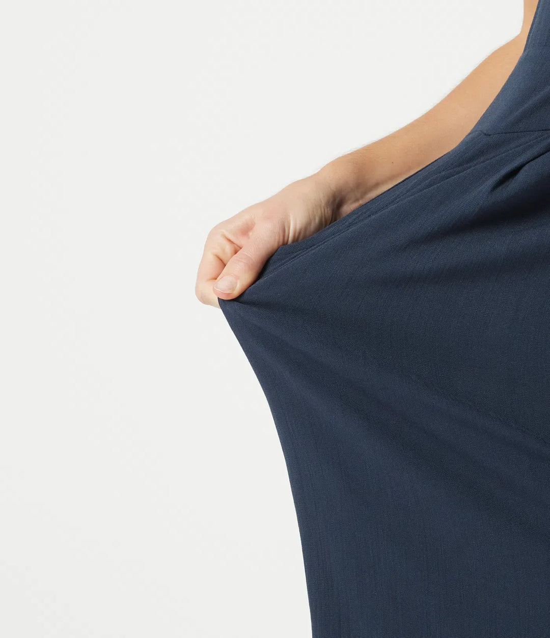 V-ringad ärmlös smockad vardaglig baggy jumpsuit med fickor