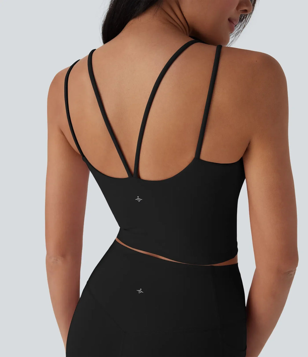 Halara UltraSculpt sval snabbtorkande kort yogalinne – UPF50+