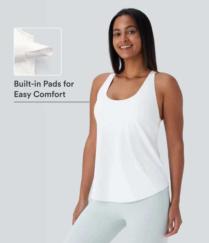 U-ringning rundad nederkant InstantCool yogalinne – UPF50+